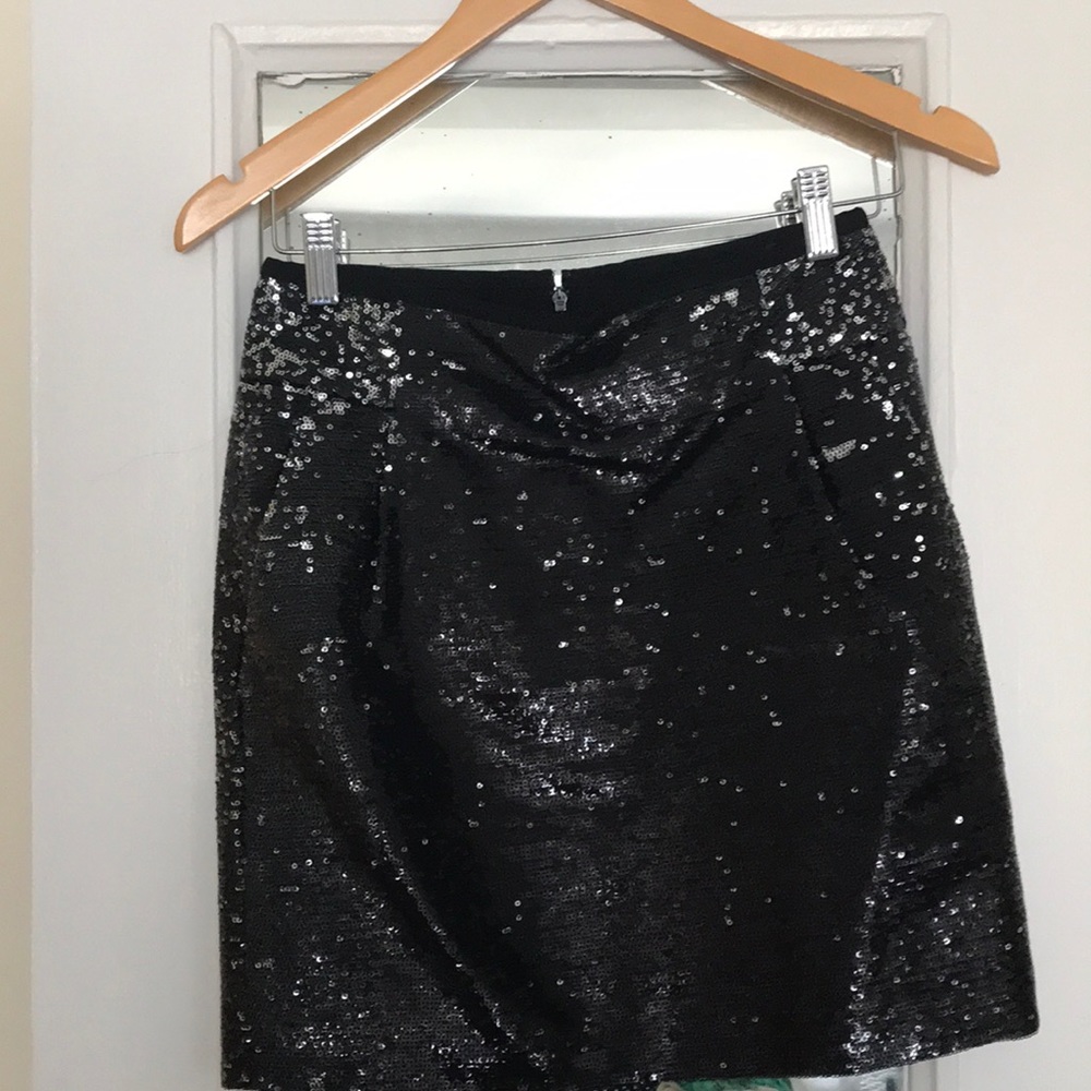 J. Crew black sequin mini skirt